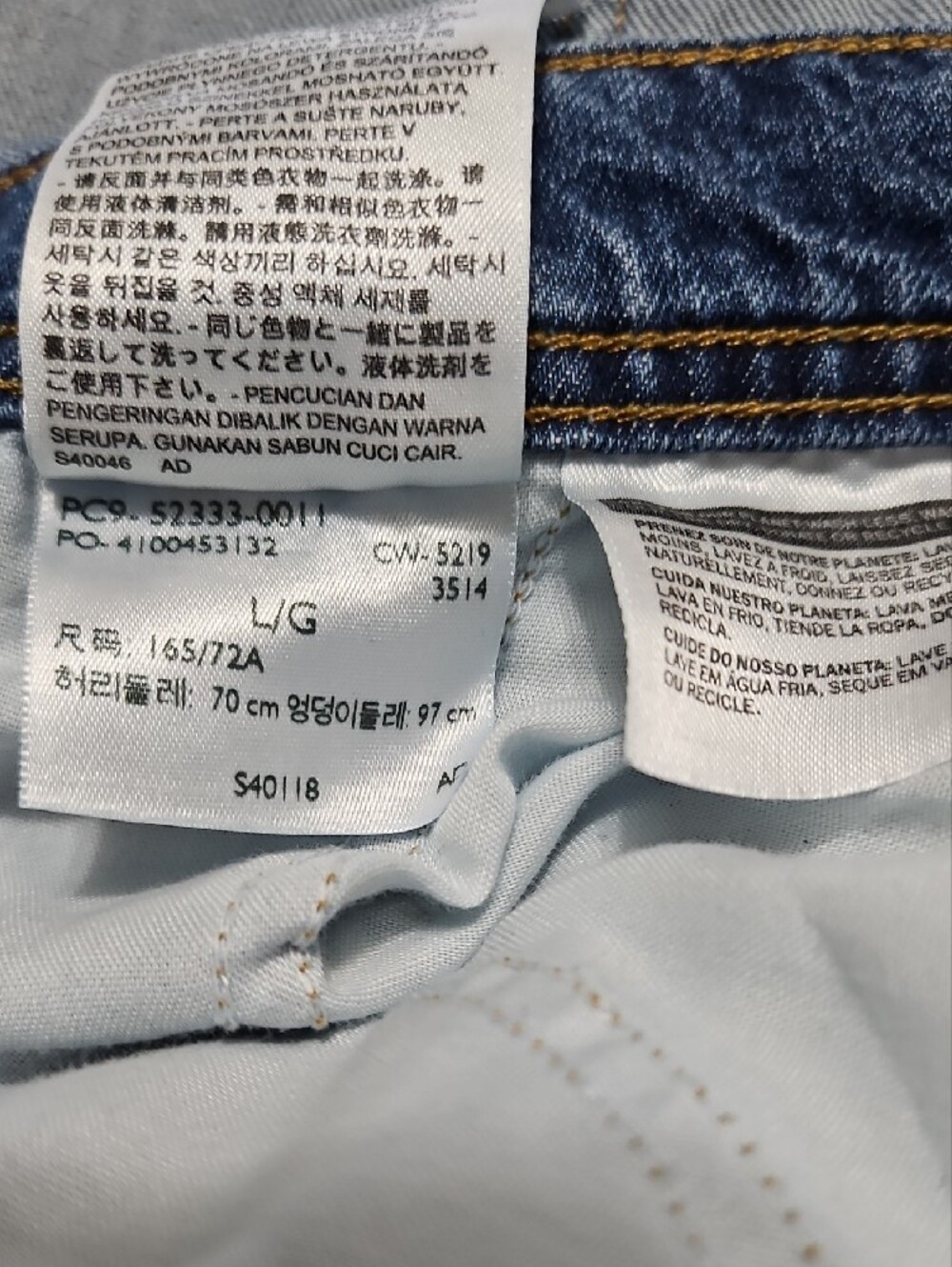 Levi's Denim Short Bib Overalls - Blue Women Jeans Overalls Size L - Picture 15 of 15
